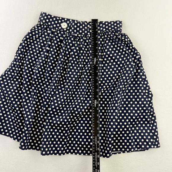 MODCLOTH‎ Polka Dot A-Line Knee Length Skirt Size MEDIUM Womens Navy White - Picture 4 of 7